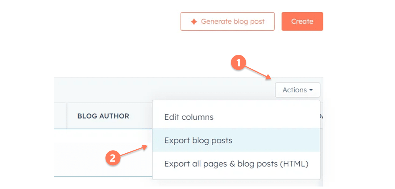 Export Blog Posts
