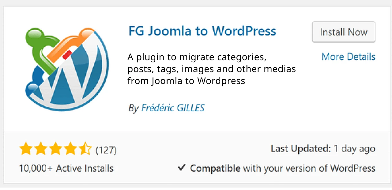 FG Joomla to WordPress plugin setup