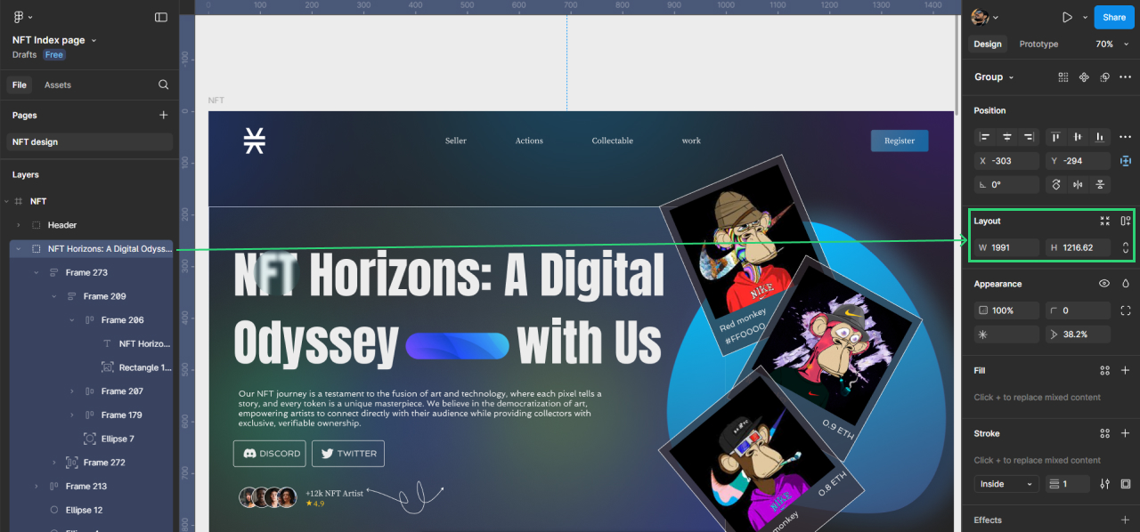 Finding out the layout width