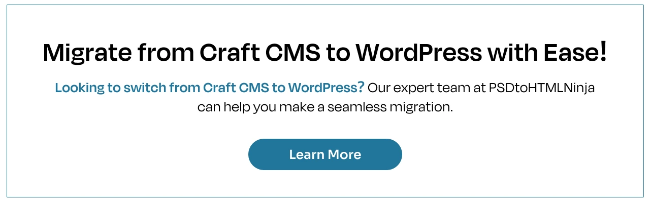 Migrate from Craft CMS to WordPress with ease