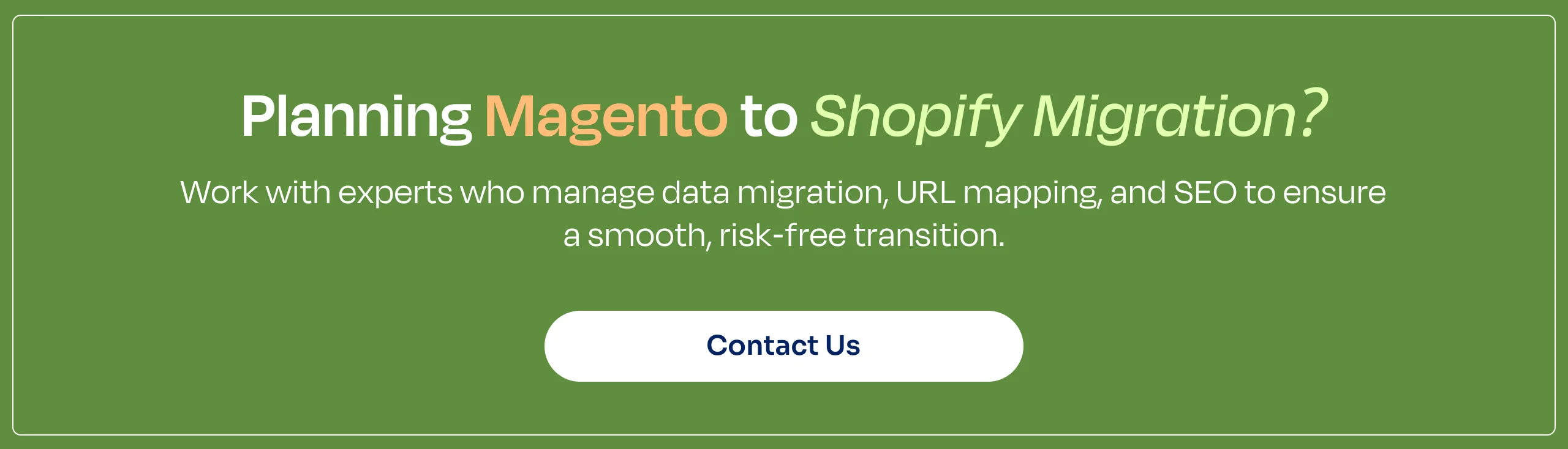 Planning magento to shopify migration