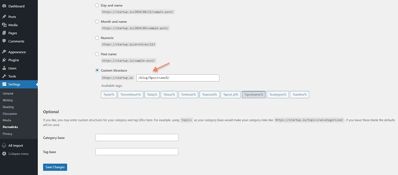 Setting Up the URL Structure