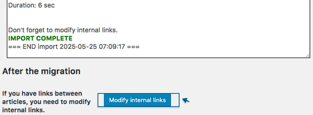 Updating internal links